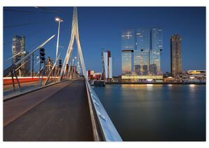 Tablou - Amurg în Rotterdam, Olanda (90x60 cm)