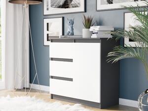 Comoda R-80-S3 cu sertare 80 cm - diverse variante de culori antracit mix alb