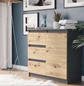 Comoda R-80-S3 cu sertare 80 cm - diverse variante de culori antracit mix artisan