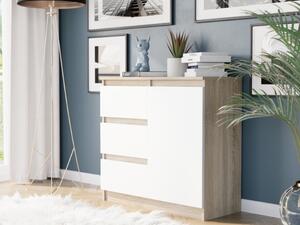 Comoda R-80-S3 cu sertare 80 cm - diverse variante de culori sonoma mix alb