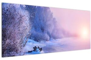 Tablou - Râu înghețat (120x50 cm)