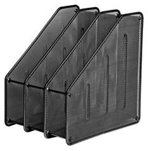 Suport dosar metalic mesh cu 3 compartimente Forofis 91330 negru