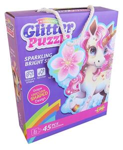Puzzle cu sclipici 45 piese, Unicorn, 88951