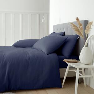 Lenjerie de pat albastru-închis din bumbac pentru pat dublu 200x200 cm – Catherine Lansfield
