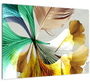 Tablou - Frunze cu pană (70x50 cm)