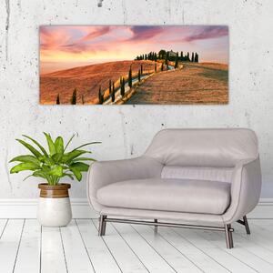 Tablou - Casa pe deal Toscana, Italia (120x50 cm)