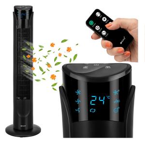 Ventilator tip coloană – silențios, puternic, cu telecomandă | 45 W, oscilație, temporizator