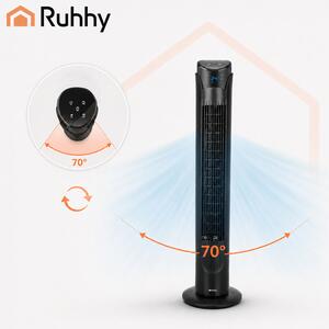 Ventilator tip coloană – silențios, puternic, cu telecomandă | 45 W, oscilație, temporizator