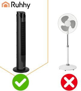 Ventilator tip coloană – silențios, puternic, cu telecomandă | 45 W, oscilație, temporizator