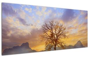 Tablou - Peisaj cu floarea soarelui (120x50 cm)