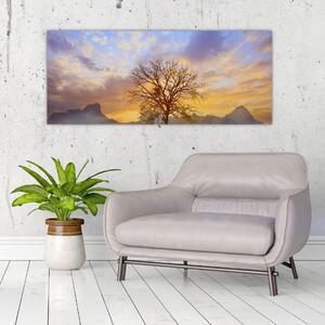 Tablou - Peisaj cu floarea soarelui (120x50 cm)
