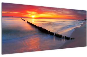 Tablou - Apus de soare, Marea Baltică, Polonia (120x50 cm)