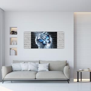 Tablou - Fluture pe perete (120x50 cm)