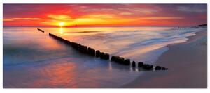 Tablou - Apus de soare, Marea Baltică, Polonia (120x50 cm)