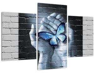 Tablou - Fluture pe perete (90x60 cm)