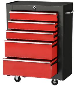 HOMCOM Carucior pentru Ustensile Unelte cu Sertar Rosu 61,5 X 33 X 85cm | Aosom Romania