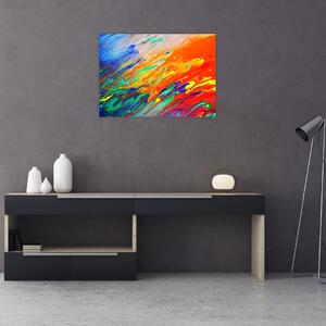 Tablou pe sticlă - Abstract colorat (70x50 cm)