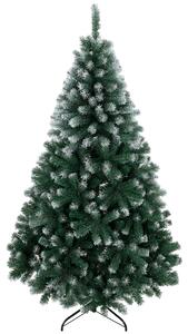 HOMCOM Brad de Crăciun cu 700 Ramuri Ignifuge, Efect Înzăpezit Realist și Bază din Oțel, 100x100x180 cm, Verde | Aosom Romania
