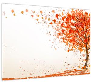 Tablou pe sticlă - Copac în vâmnt (70x50 cm)