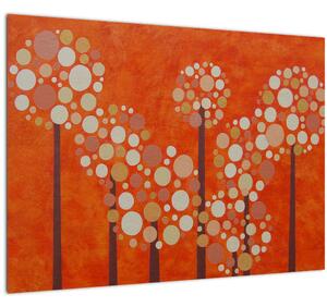 Tablou pe sticlă - Pădurea portocalie (70x50 cm)