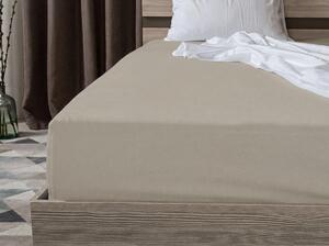 Cearsaf jersey cu lycra gri-bej 90 x 200 cm