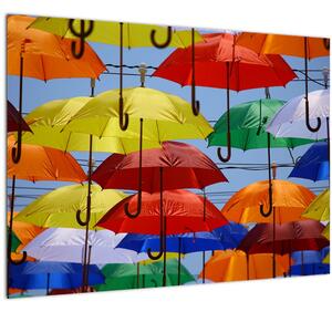 Tablou pe sticlă - Umbrele colorate (70x50 cm)