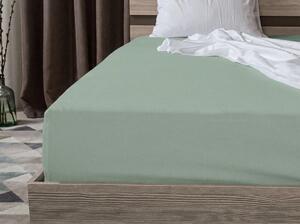 Cearsaf Jersey cu lycra verde menta inchisa 90 x 200 cm
