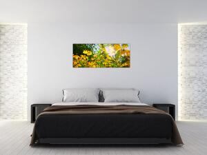 Tablou - Flori galbene (120x50 cm)