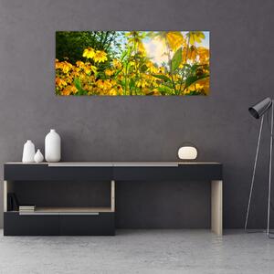 Tablou - Flori galbene (120x50 cm)