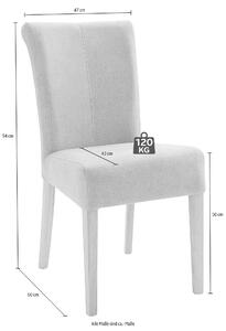 Set 2 scaune Barcelona gri inchis 47/60/94 cm