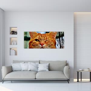 Tablou - Pisica suspicioasă (120x50 cm)