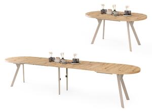 Mazzoni Masă ovală extensibilă EXPANSO Stejar Artisan / picioare cașmir