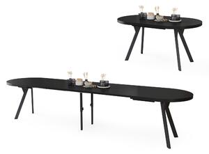 Mazzoni Masă ovală extensibilă EXPANSO Negru Mat