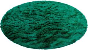 Covor de blană Valeria verde, Ø 140 cm