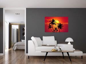 Tablou - Silueta insulei cu palmieri (90x60 cm)
