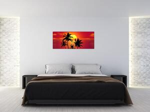 Tablou - Silueta insulei cu palmieri (120x50 cm)