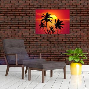 Tablou - Silueta insulei cu palmieri (70x50 cm)