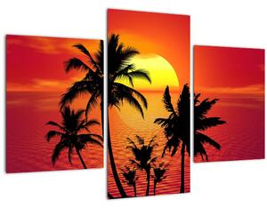 Tablou - Silueta insulei cu palmieri (90x60 cm)