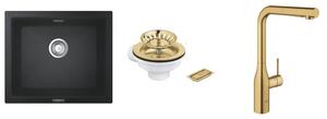 Set baterie bucătărie Grohe Essence 30270GN0, chiuvetă din granit Grohe K700 31654AP0, 40997GN0