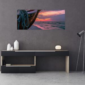 Tablou -Barcă la mal (120x50 cm)