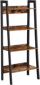 Raft tip Scară Model Viviana, Maro rustic/Negru, 56x34x137.5 cm