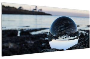 Tablou - Bile de sticlă pe piatră (120x50 cm)