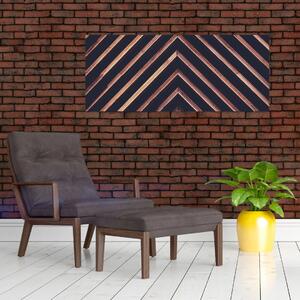 Tablou - Motiv de lemn pe fond negru (120x50 cm)