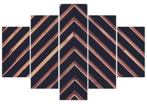 Tablou - Motiv de lemn pe fond negru (150x105 cm)