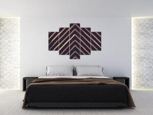 Tablou - Motiv de lemn pe fond negru (150x105 cm)
