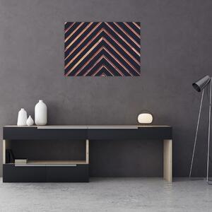 Tablou - Motiv de lemn pe fond negru (70x50 cm)
