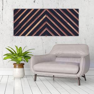 Tablou - Motiv de lemn pe fond negru (120x50 cm)