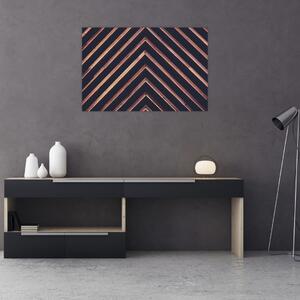 Tablou - Motiv de lemn pe fond negru (90x60 cm)
