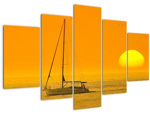 Tablou - Barca în mijlocul mării (150x105 cm)
