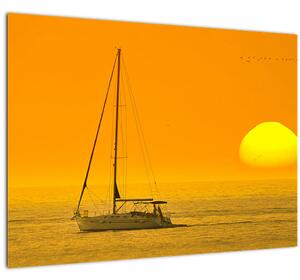 Tablou - Barca în mijlocul mării (70x50 cm)
